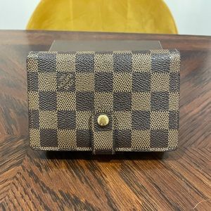 Louis Vuitton Damier Ebene French Kisslock Wallet